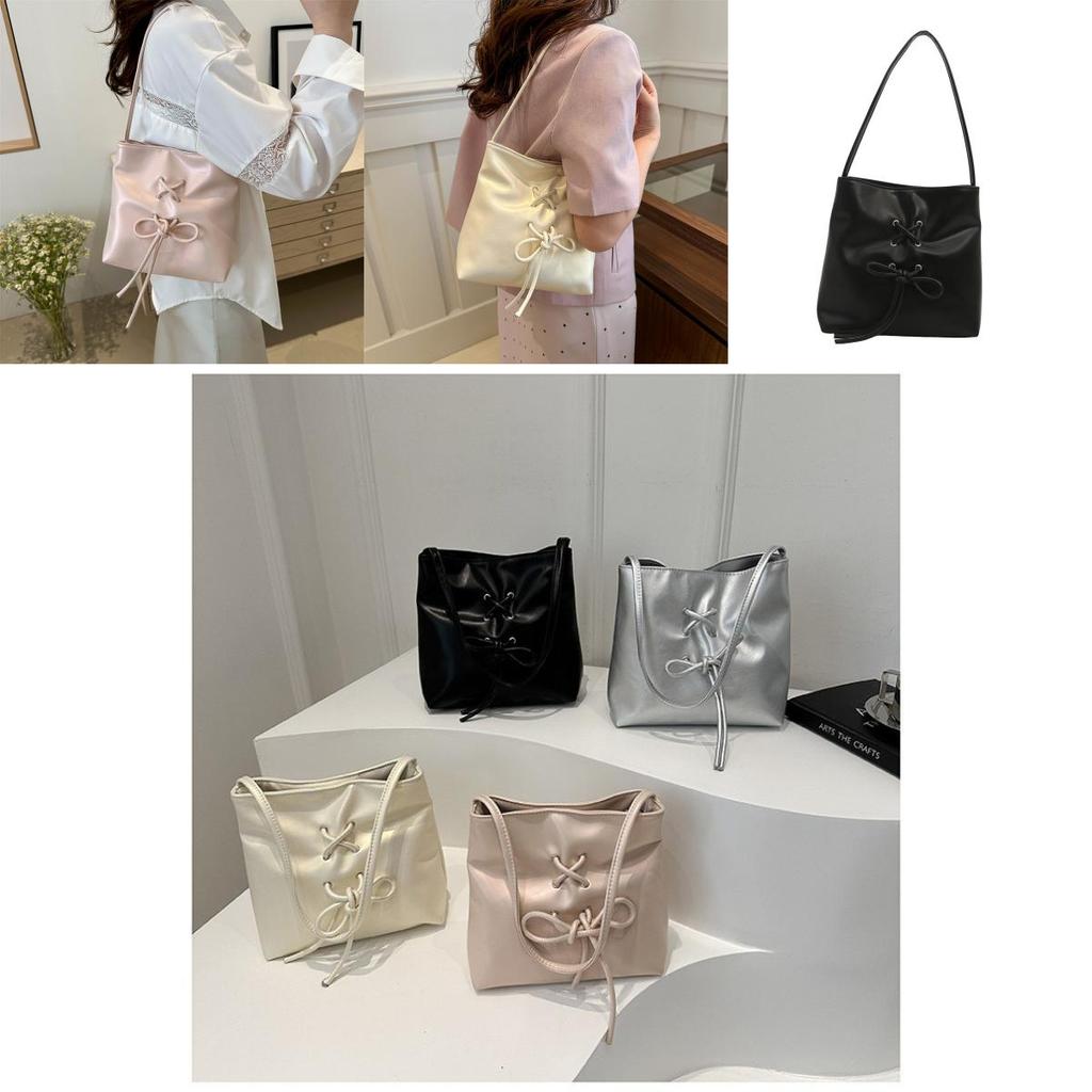Stylish Korean Bucket Bag 2024 Summer Trendy Chic Sweet Bow Tie Design For Women