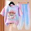 LBB Girls' Quick-drying Sports Set Summer Children's Fashionable Breathable Short-sleeved Ice Silk Set