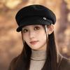 Versatile British Style Fashion Beret Women's Autumn and Winter Windproof Warm Painter Newspaper Boy Hat Korean Style Fashion Star Anise Hat