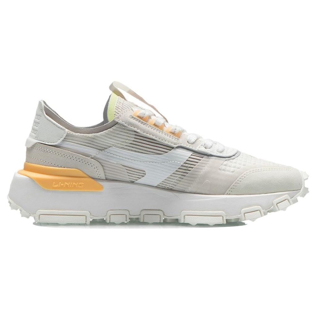 Li Ning Classic Casual Shock Absorption Rebound Low Top Running Shoes Women Sneakers Pearl-White AGCR360-1