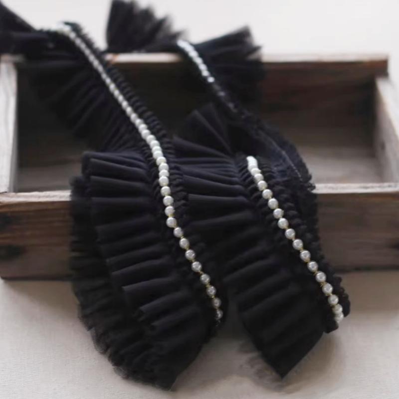 Lolita Mesh Pleated Bead Multi-color Lace DIY Girl Handmade Crafts Gift Dress Skirt Home Textile Multi-purpose Sewing Material