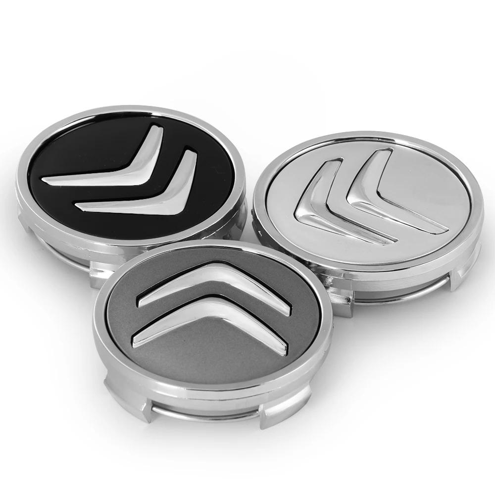 NRWH5 4 Stück 3D 60mm Citroen Logo Autoemblem Radnabenkappe Für Citroen C1 C2 C3 C4 Grand Picasso C4L C5 VTS C-ELYSEE Berlingo C6