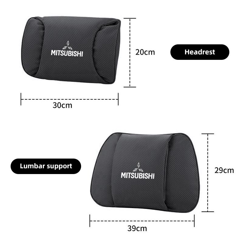 nlvc3 Keychain Leather Car Seat Headrest High-quality Comfort Waist Rest Neck Pillow For Mitsubishi Eclipse Lancer Outlander I200Space