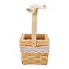 Woven Flower Hand Baskets with Handle Plastic Layer DIY Bow Decoration Weddings Rattan Basket for Office Fruit Store