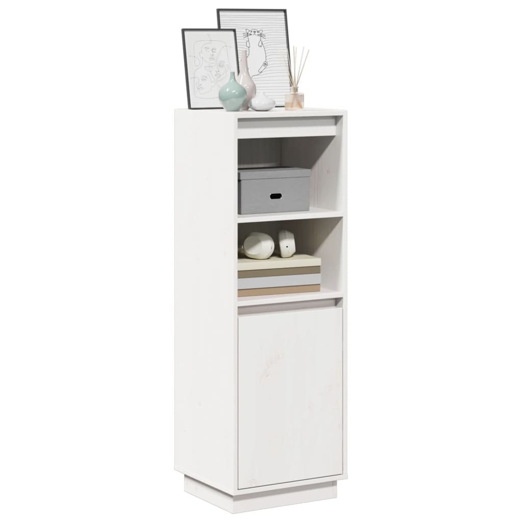 Highboard White 37 x 34 x 110 cm Solid Pine Wood
