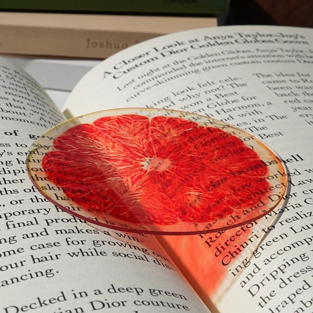 Funny Translucent Bookmark Refractive Color Fruit Bookmark Creative Acrylic Bookmark Note Marker