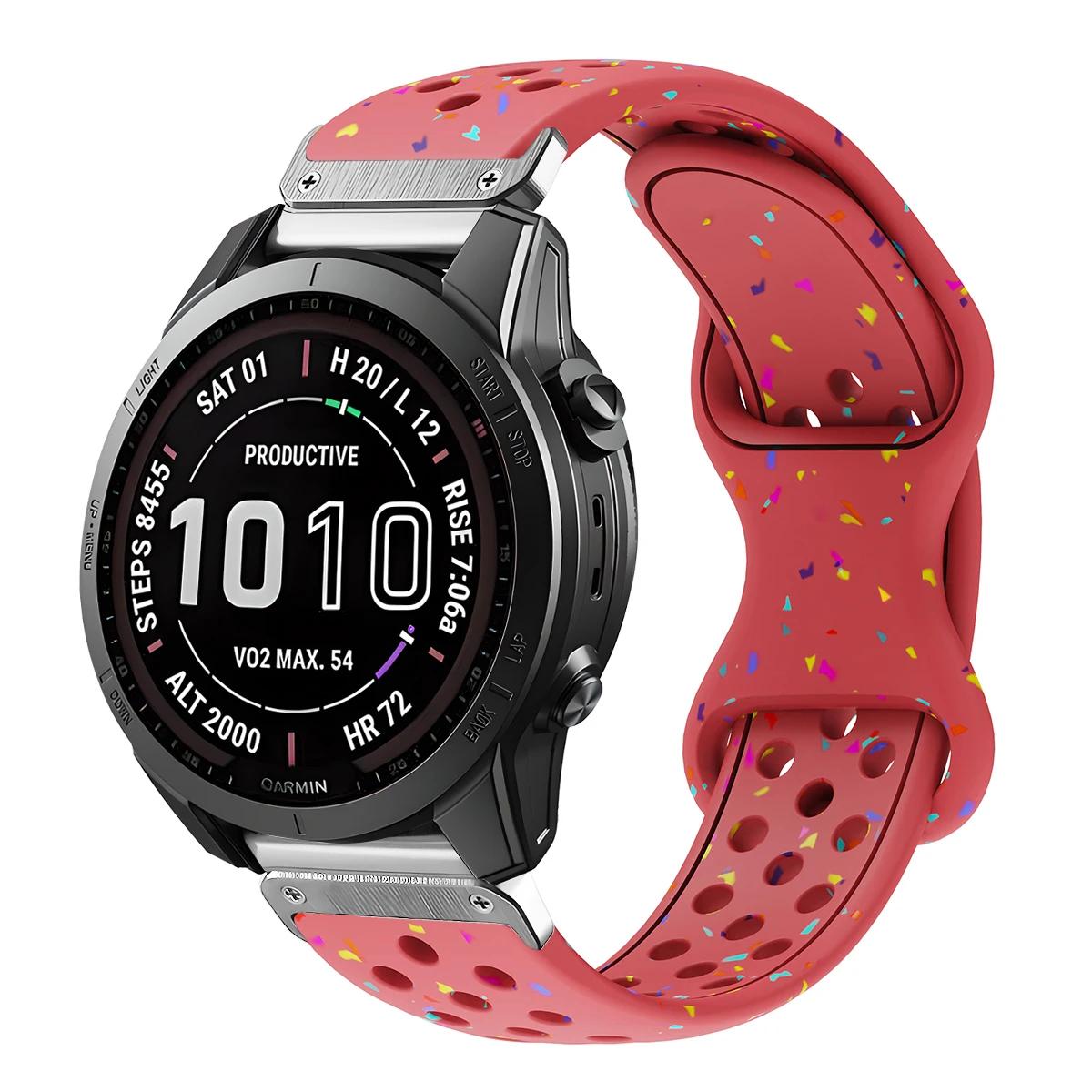 

Силиконовый ремешок для часов Garmin Fenix 8/5/5X/5XPlus/6/6X Pro/7/7x/Forerunner945 Быстросъемный металлический адаптер для браслета часов Garmin 22mm