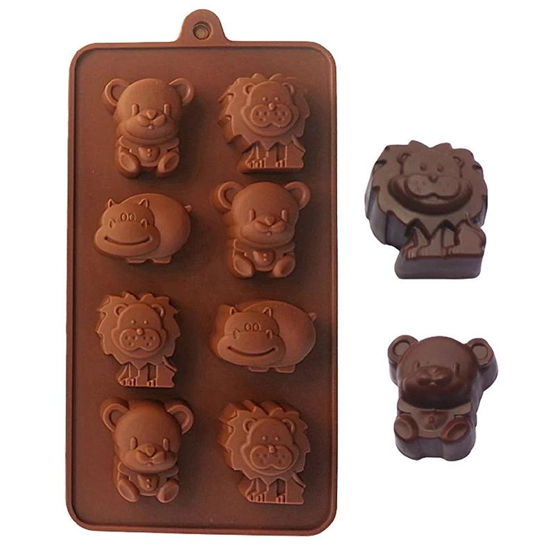 Animal Silicone Mold Hippo Lion Bear Shape Chocolate Soap Cake Diy Kitchenware