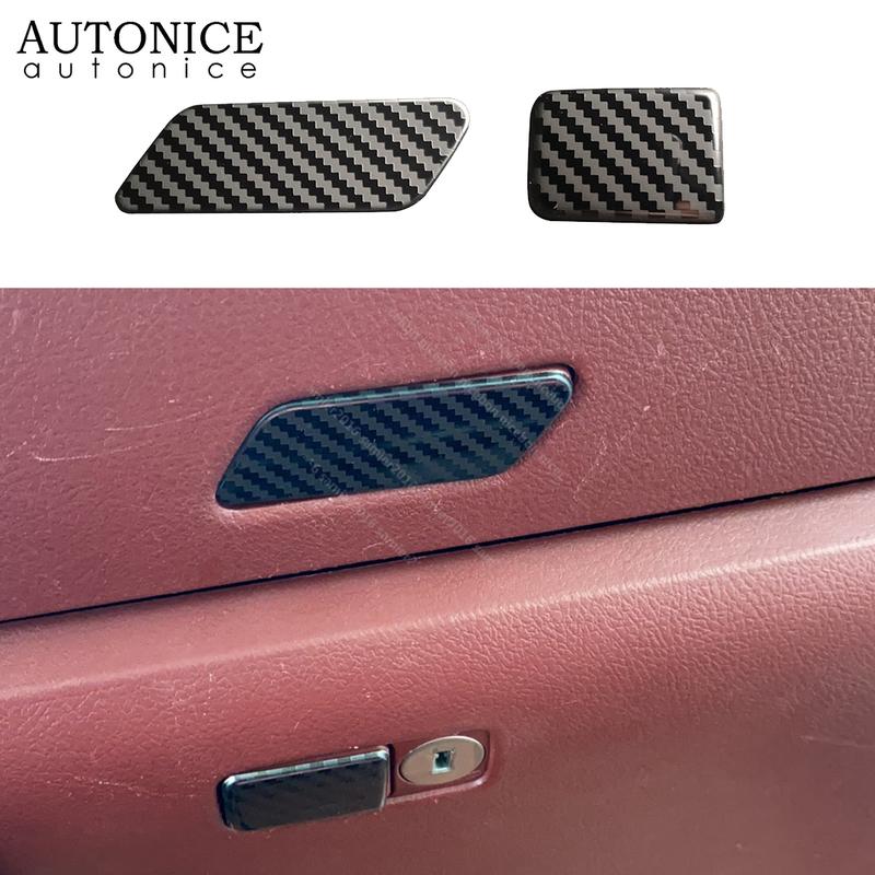 

2pc Carbon Fiber Color Stainless Glove Box Handle Cover Trim Fit for Toyota Hilux Revo Rocco 2015 2016 2017 2018