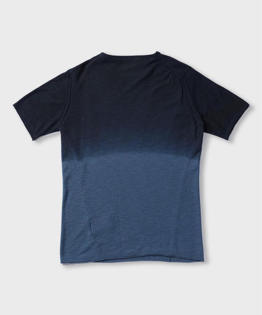 PANICALE Gradient Cotton Short Sleeve Sweater 2 Colors