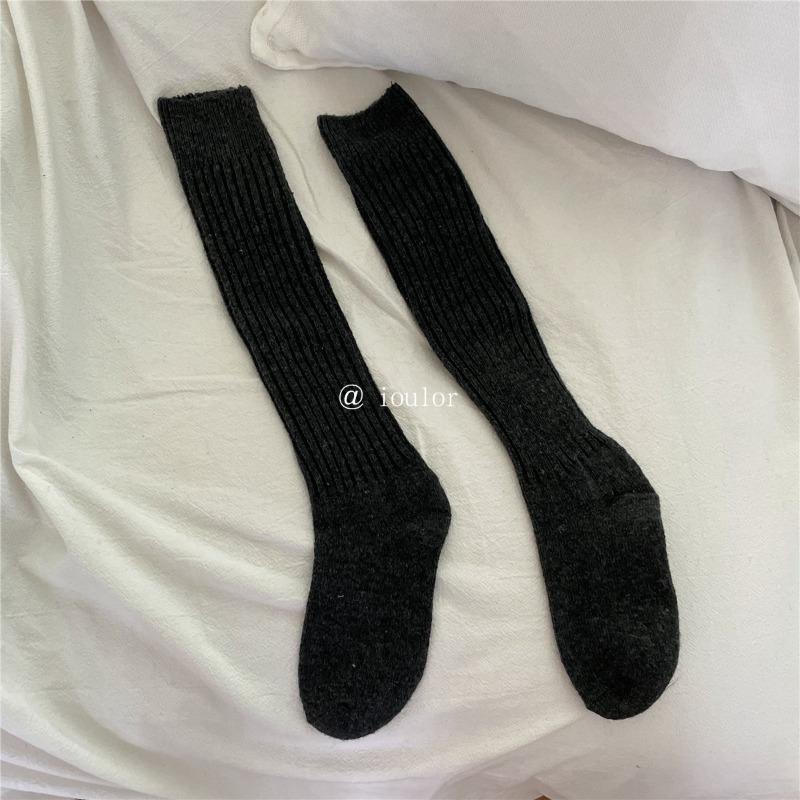 Șosete groase de lână pentru toamnă-iarnă până la genunchi