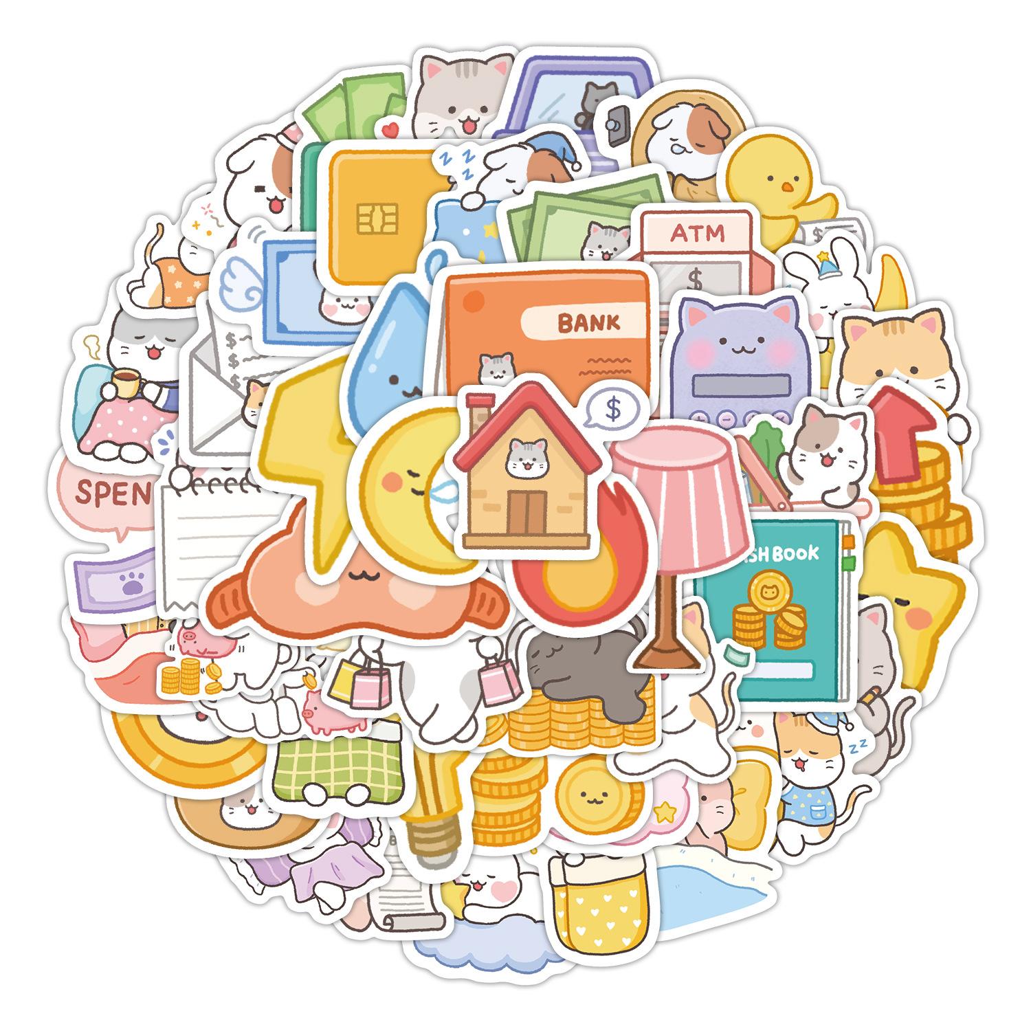 

50 Cute INS Style Stickers Pack Suitcase Skateboard Mobile Phone Decoration Stickers Waterproof Creative DIY Cartoon Stickers