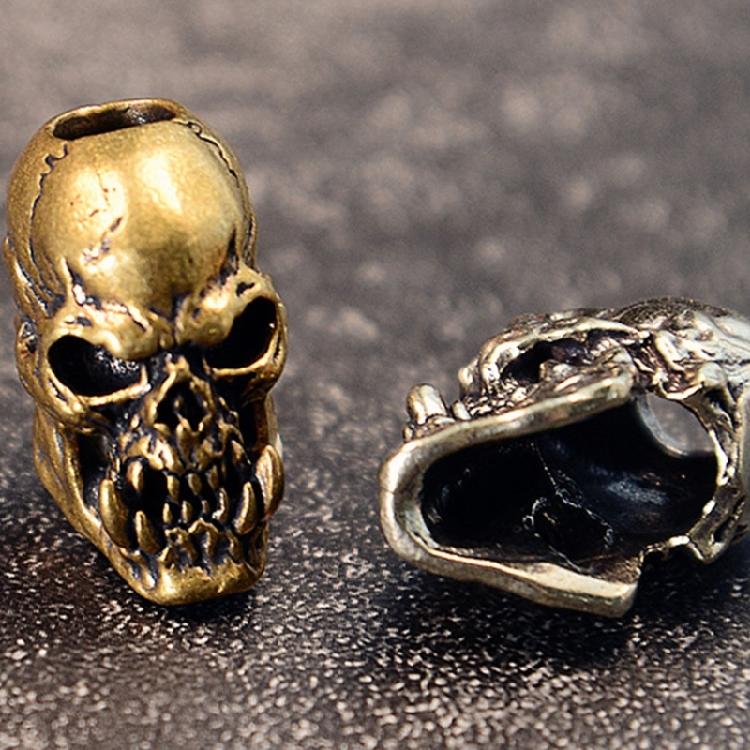 Unique Fang Skull Charm Copper Alloy Gothic Jewelry For Paracord Bracelet Keychain And Men's Fashion Accessories