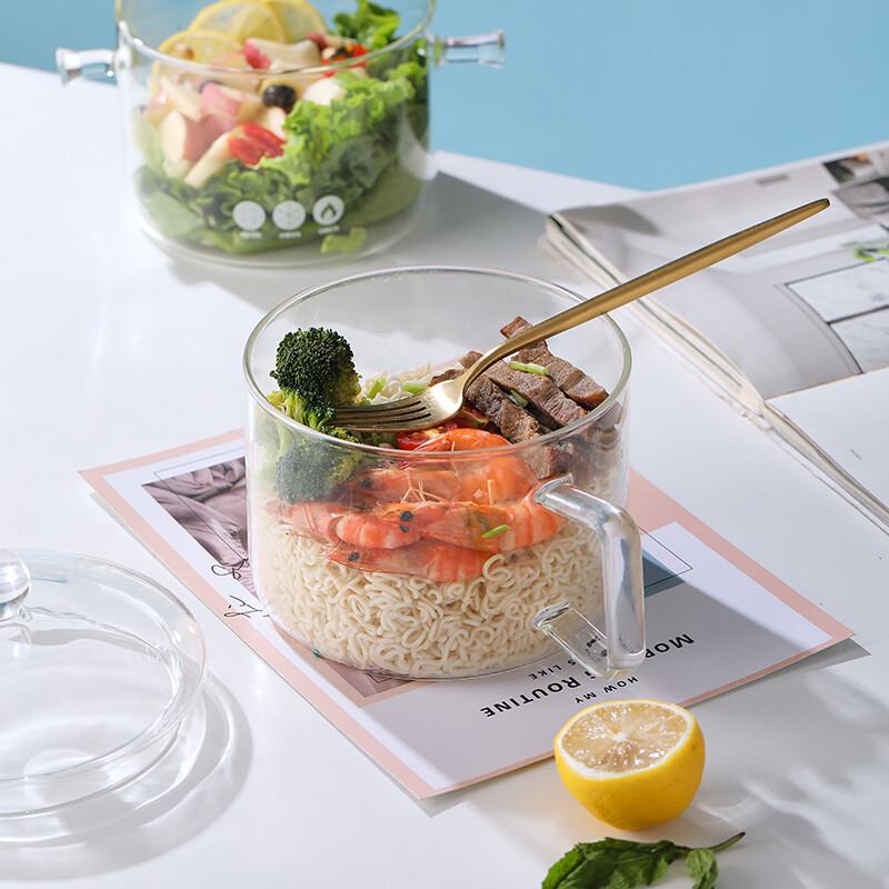 1500ml High Borosilicate Glass Soup & Noodle Pot with Handle