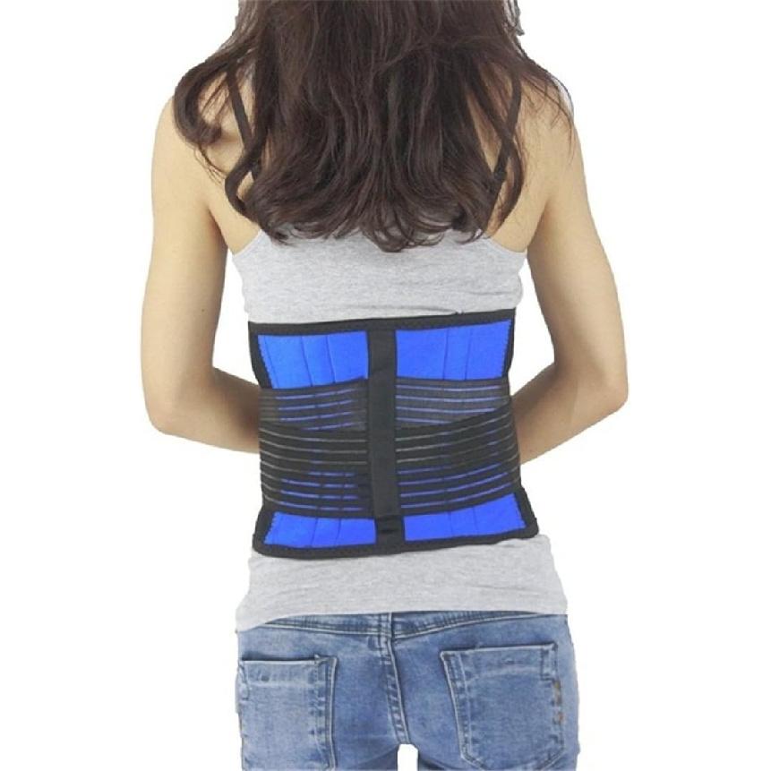 Neoprene Double Pull Posture Support Brace Lumbar Lower Back Support Brace Exercise Belt By Aofit (XXL(40-44 Inches) or (102-112 Cm), Black&Blue)