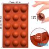 Anmai Silicone Semi Sphere Mold 15 Cavities Non-Stick for Jelly Chocolate Cake 29x17x1 Cm