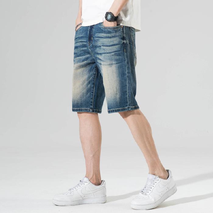 New Style of Men's Denim Shorts In Summer Thin Hong Kong Style Retro Versatile Mid-sized Pants