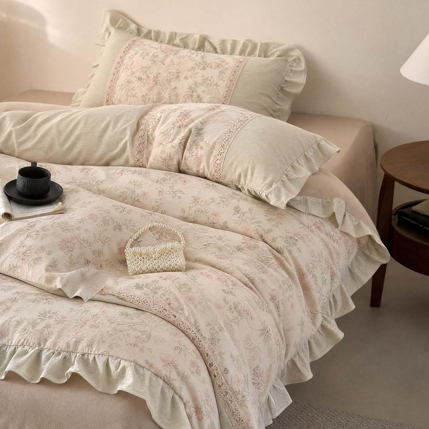 Korean-Style Cotton & Linen 4-Piece Bedding