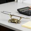 Yousheng Brass Weightlifting Crab Pen Holder Simulation Crab Stationery Pencil Stand Home Office Desktop Fengshui Decoration Ornament