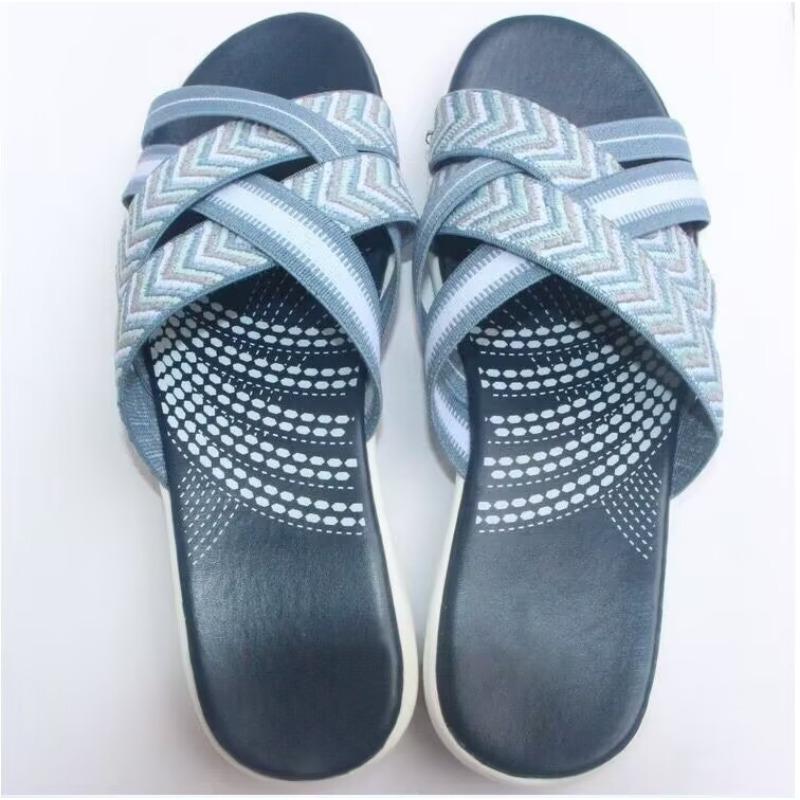 

Wish summer new flat-bottomed cool slippers women wear large size 4 cross light beach cool slippers 43 синий