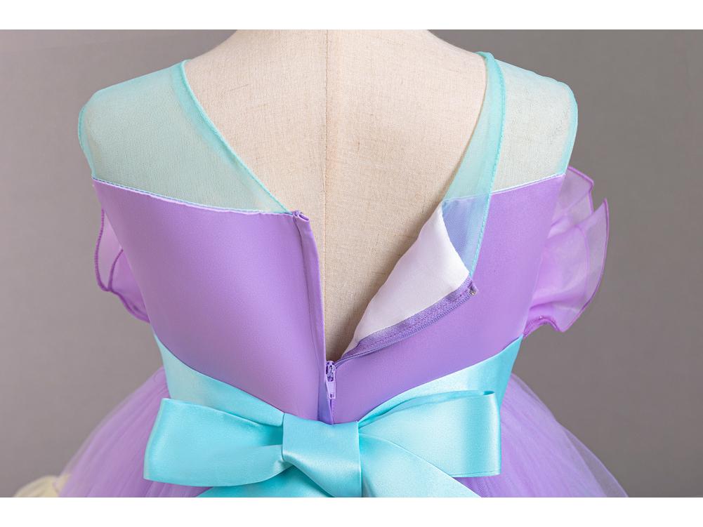Children's Color Block Mesh Princess Dress for Special Occasions