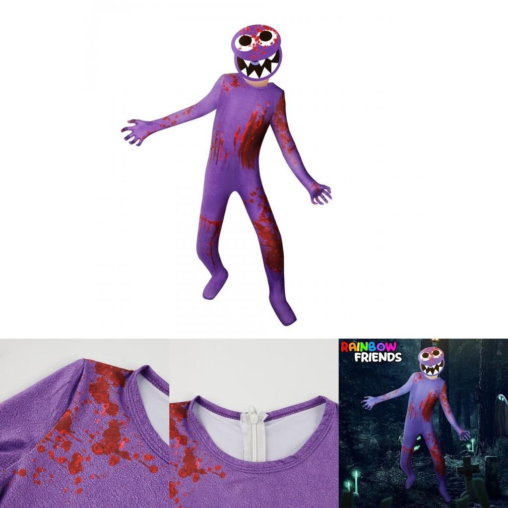 Kinder Roblox Rainbow Friends Cosplay Jumpsuit Kostüm für Halloween und Partys