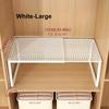 Organizzatore Telescopico per Armadio in Carbonio Heavy-Duty per Vestiti Interno, Ripiano ad Altezza Regolabile, Organizer a Scaffale, Rastrelliera Salvaspazio Pieghevole