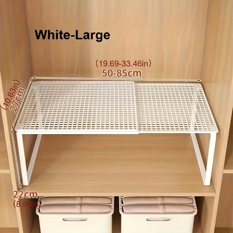 Organizzatore Telescopico per Armadio in Carbonio Heavy-Duty per Vestiti Interno, Ripiano ad Altezza Regolabile, Organizer a Scaffale, Rastrelliera Salvaspazio Pieghevole