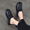 Johnature Soft Soled Round Toe Comfortable Outdoor Slippers Genuine Leather Versatile Women's Shoes