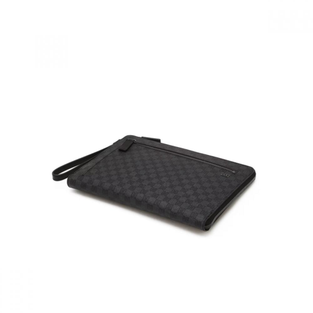Daks Leather Clutch Bag Logo Pattern Black Dbba6f007bk