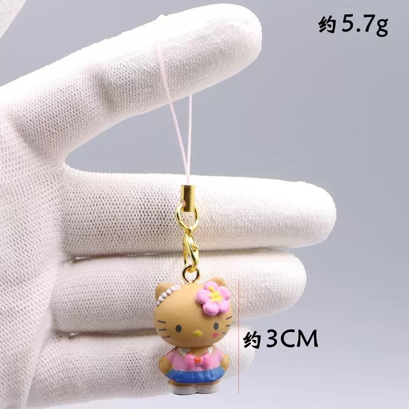 Hello Kitty 3Cm Keychain Sanrio Anime Cat Figure Maid Doll Kawaii Cake Phone Pendant Christmas Toy Gifts For Girls Children