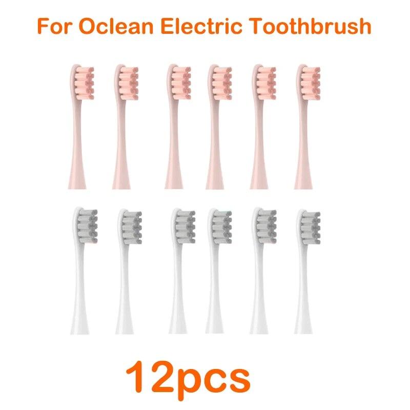 12pcs Replacement Tooth Brush Heads For All Oclean X/ X Pro/ Z1/ F1/ One/ Air 2 /se Sonic Soft Electric Toothbrush Cleaning