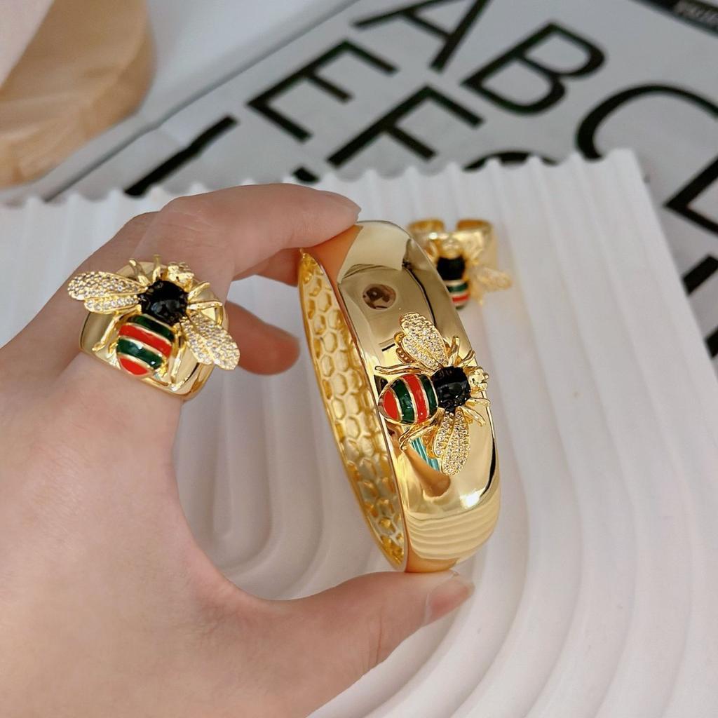 Vintage Fashion Bracelet Ring Set Little Bee Design Bracelet Ring Set