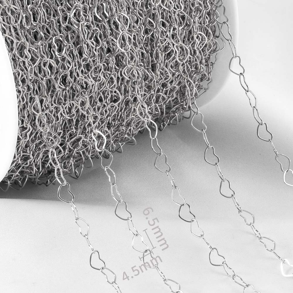 

10M/Roll 2Meter 1Meter Stainless Steel Hollow Love Heart Link Chains for Party Necklace Bracelet Supply Jewelry Making DIY Chain 1meter