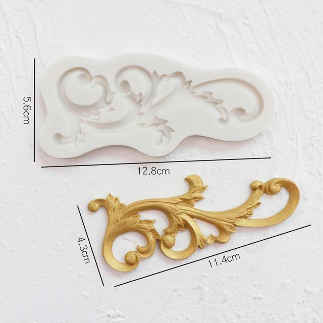 Blomsterranke Relief Silikonformer DIY Kakekant Fondant Kakedekoreringsverktøy Sugarcraft Sjokolade Leire Godteriformer