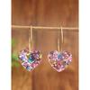 1 Pair New Valentine's Heart-Shaped Acrylic Earrings, Candy Color Heart Pendant Earrings, Valentine's Gift Valentines
