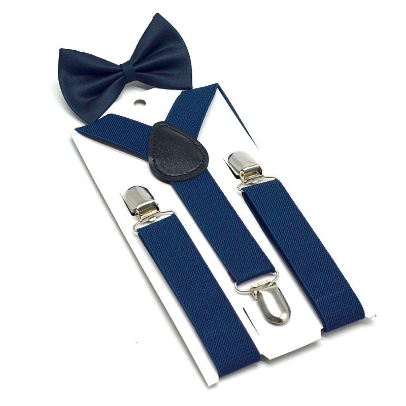 Unisex Kids' Y-Shape Suspenders & Bow Tie Set – 3-Clip Design for Boys & Girls