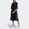 Adidas Originals Ryv Dress Casual Breathable A-Line Round Neck Short Sleeve Dress Women Dresses Black H39023
