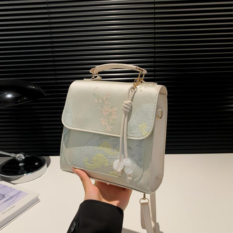 Chic Mid-sized Double Strap Backpack For Girls In Black Green Pink And White Colors