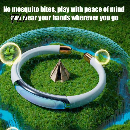 Deet Free Mosquito Repellent Wristband Bracelet with Plants Essential Oil, DEET-Free Silicone Bangle for Kids Adults, Outdoor Camping Hiking