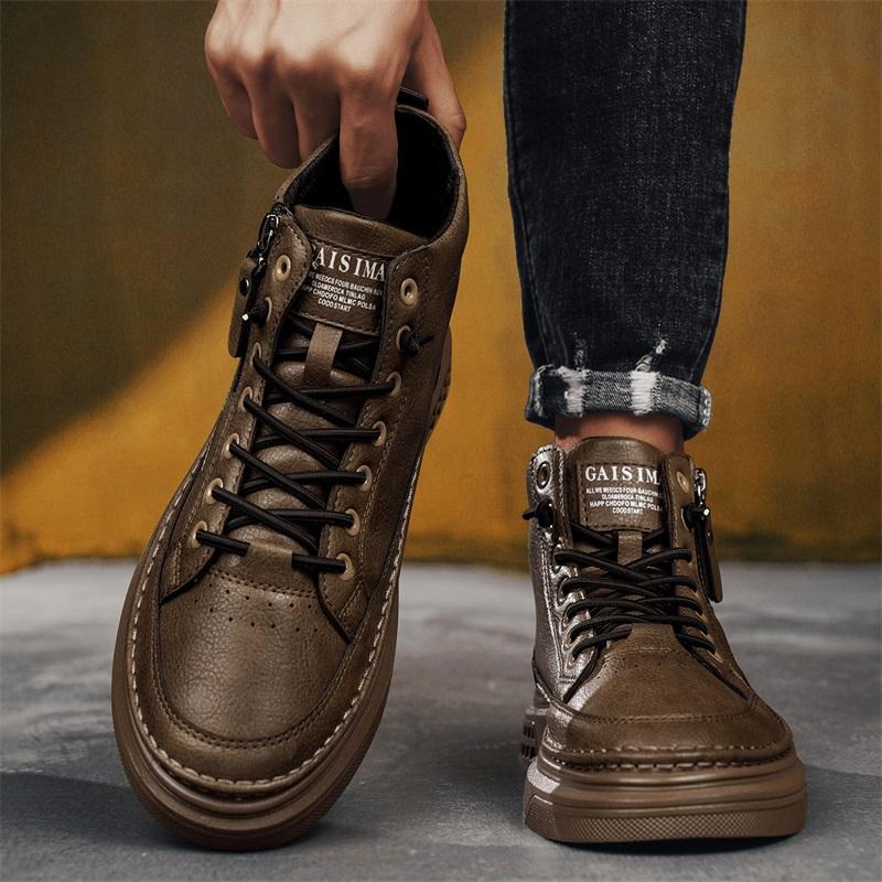 New Men's Classic Fashion High Top Thick Sole Skateboarding Shoes Comfortable Soft Sole Basketball  Sneakers