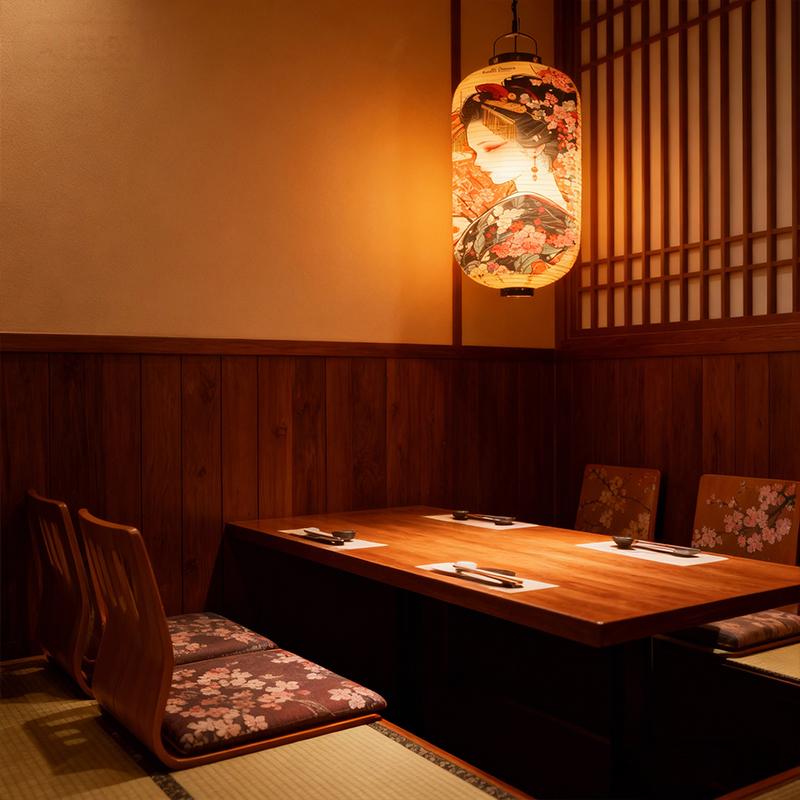 Traditional Style Cloth Lantern Japan Ukiyo-e Geisha Painting Lanterns Izakaya Sushi Shop Restaurant Party New Year Decoration