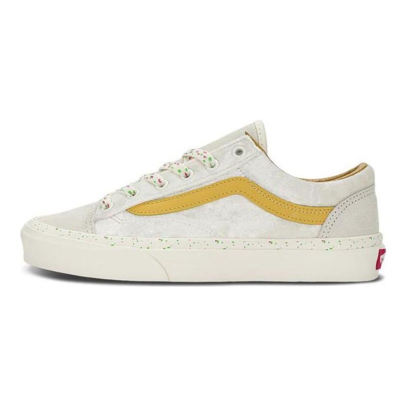 Vans Style 36 Round Toe Lace-Up Shock Absorbing Durable Low-Top Skate Shoes Unisex sneaker Gray White Yellow VN0A54F6D67