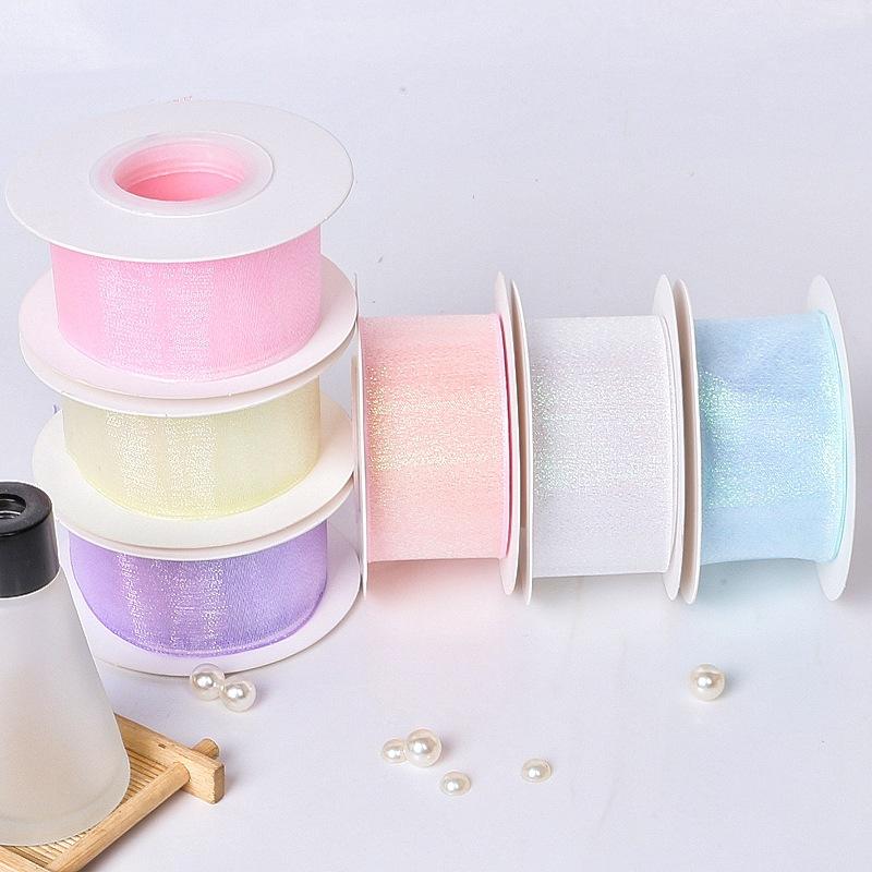 Yards Fishtail Organza Ribbon Crafts Bow Polyester Silk Satin Ribbons 4cm Shiny Silk Ribbons for Decorating Weddings