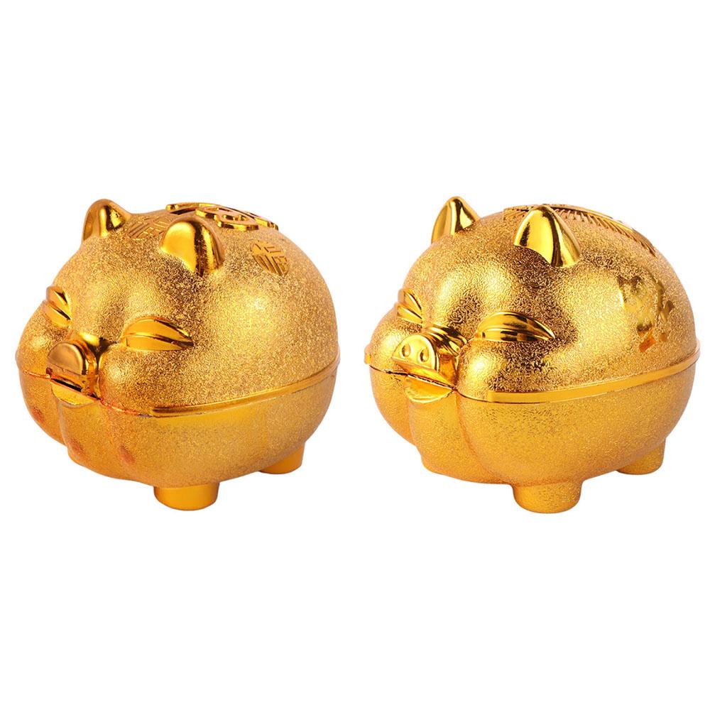 Plastic Pig Plastic Piggy Bank Gold Pig Coin Saving Box Decorative Pig Money Jar  Home