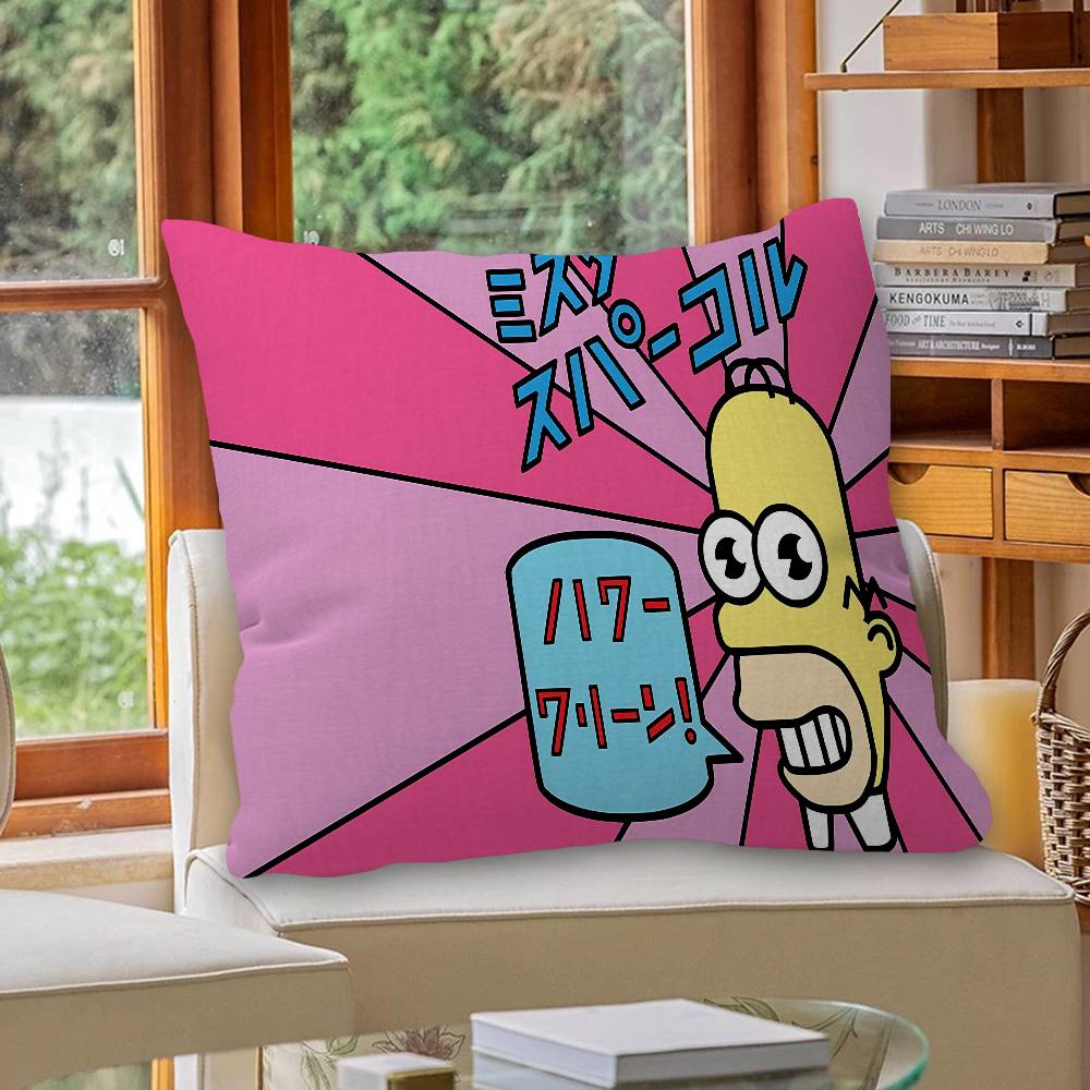 Cartoon The S-Simpsons Cushion Cover Car Throw Pillow Case For Sofa Car Christmas Gift 40x40cm 45x45cm