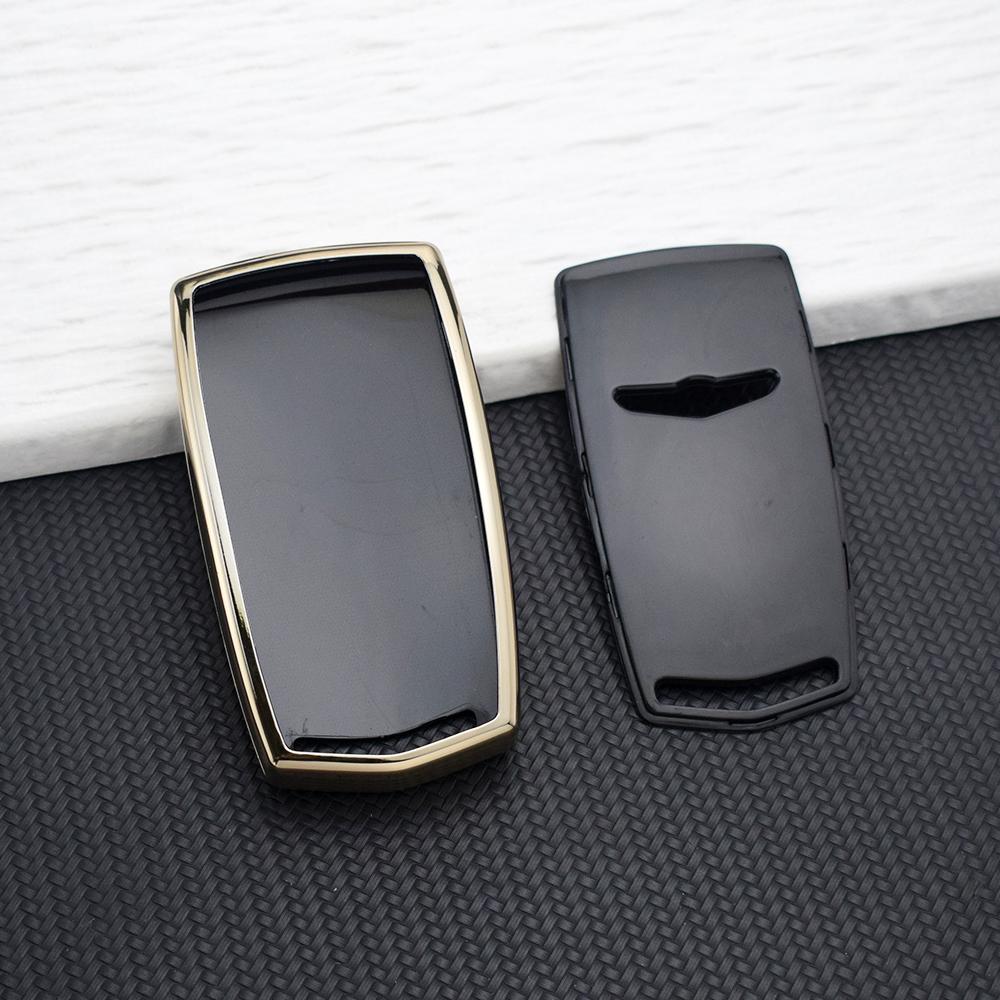 TPU Car Smart Key Case Cover for Hyundai Genesis G70 G80 G90 EQ900 4 Buttons Full Protection Key Fob Shell Protector Key Chains