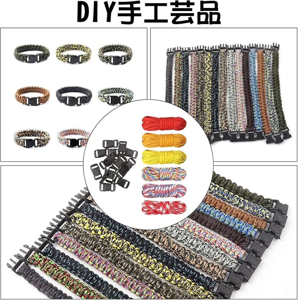 Girldate Paracord 4mm 3m Tent Tarp 260kg Load DIY Knitting and Sewing Multipurpose Outdoor with Adjustable and Knitting Needles 16-Color Set, Wide,