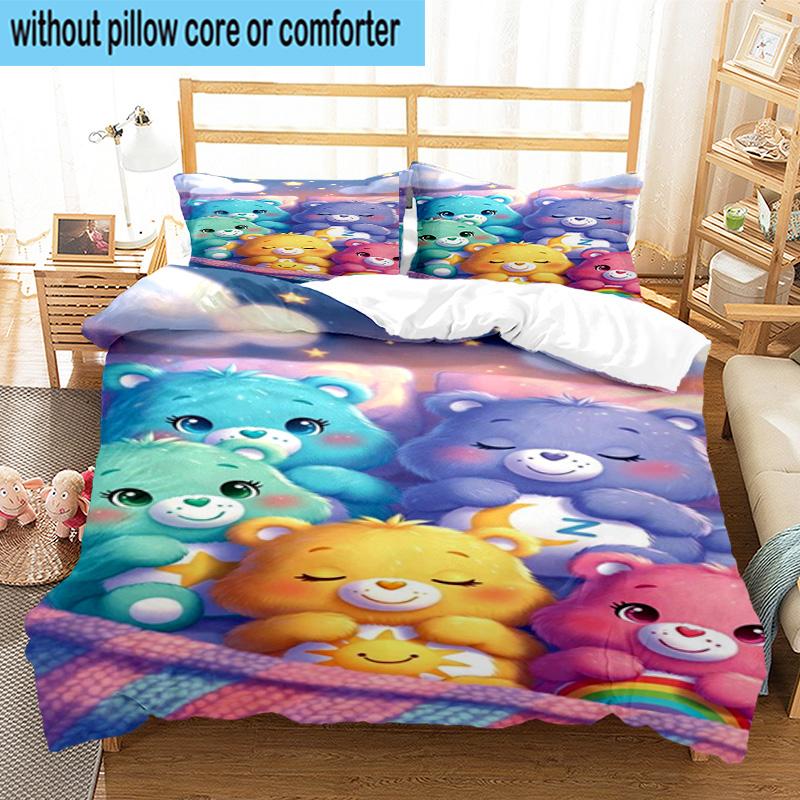 3PCS Love Bears Cozy Night 3pcs Bedding,Including 3PCS Duvet Cover And 2pcs Pillowcases Perfect for Christmas,Ideal for Bedroom, Dormitory