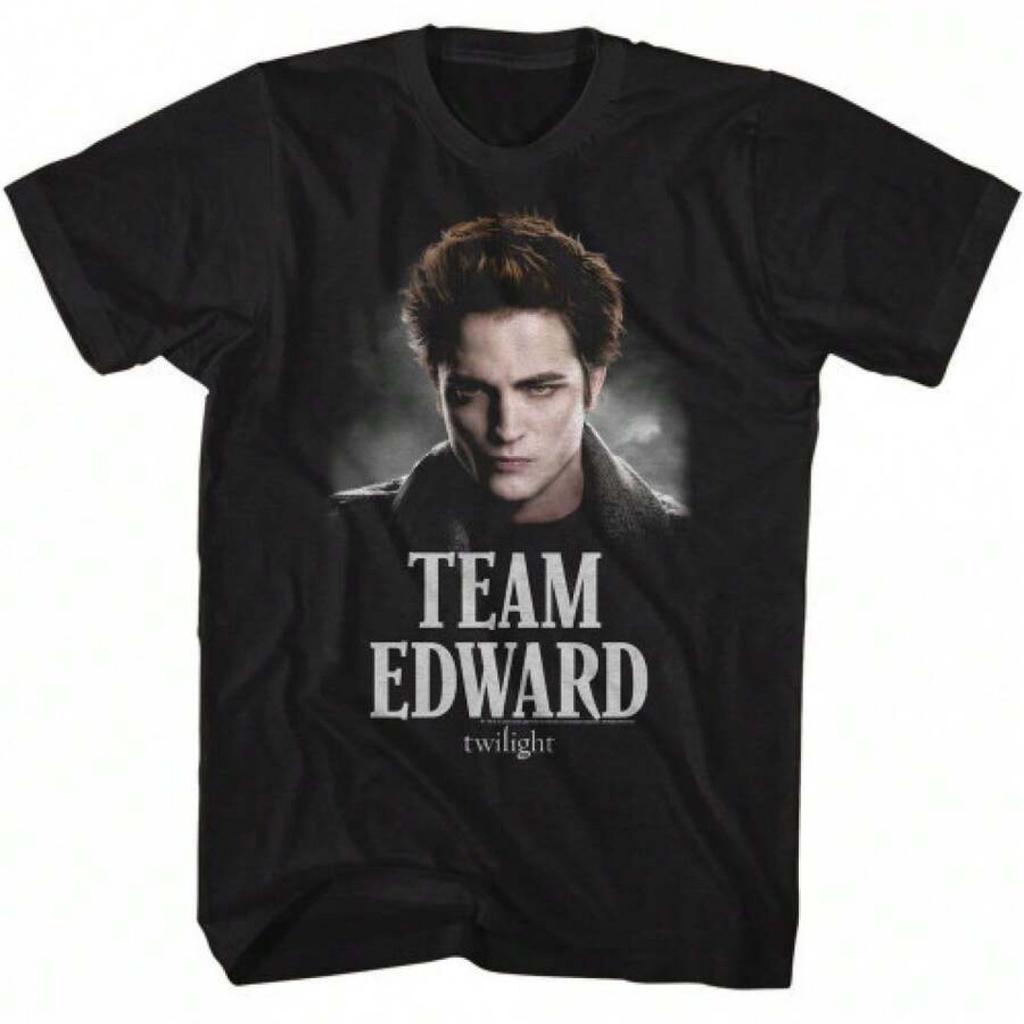 Twilight Edward Black TShirt for Adults Featuring A Casual Graphic Design with A Portrait of Edward Cullen and Bold Text
